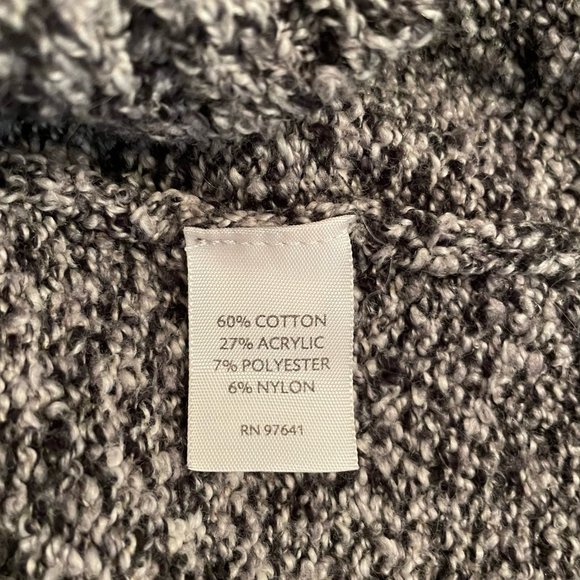 New J. Jill Black White Marled Cotton Blend Cardigan Sweater Lightweight - Picture 10 of 11